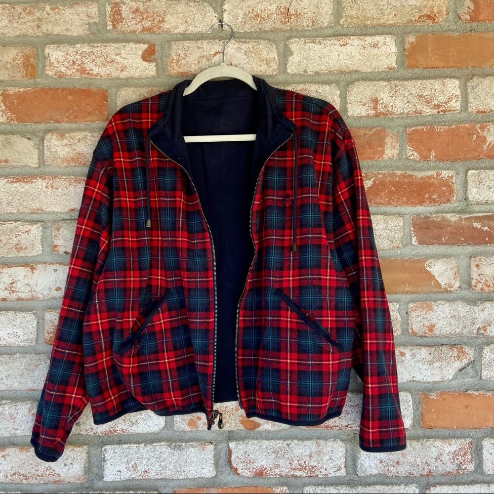 LIZ & CO. Red Plaid Reversible Jacket